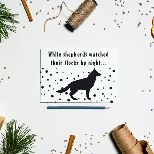 B&W Funny   Deutscher Schäferhund   Weihnachtsgrüß Feiertagskarte