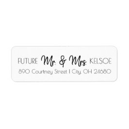 B&W Future Mr. & Mrs. Return Address Label
