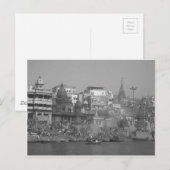 B&W Ganges River Postkarte (Vorne/Hinten)