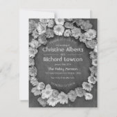 B & W Garden Hellebore Hochzeit Einladung (Vorderseite)