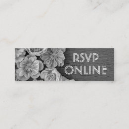 B & W Garden Hellebore Mini Web RSVP Card Visitenkarte