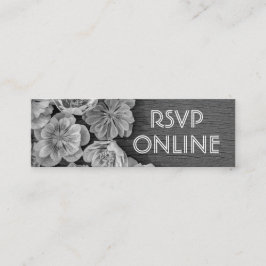 B & W Garden Hellebore Mini Web RSVP Card Visitenkarte