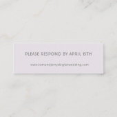 B & W Garden Hellebore Mini Web RSVP Card Visitenkarte (Rückseite)