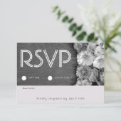 B & W Garden Hellebore Wood RSVP Card Karte (Stehend Vorderseite)