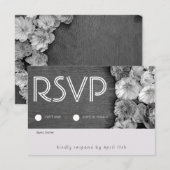 B & W Garden Hellebore Wood RSVP Card Karte (Vorne/Hinten)