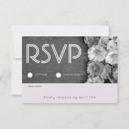 B & W Garden Hellebore Wood RSVP Card Karte