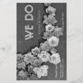 B & W Garden Hellebore Wood Wedding Program (Vorderseite)