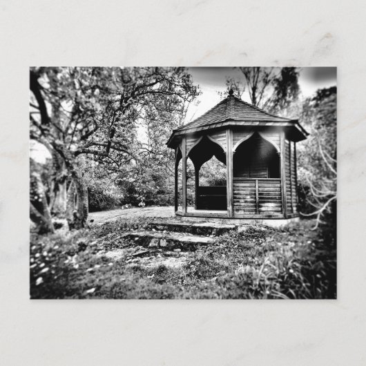 B&W Gazebo in Park Postkarte (Vorderseite)