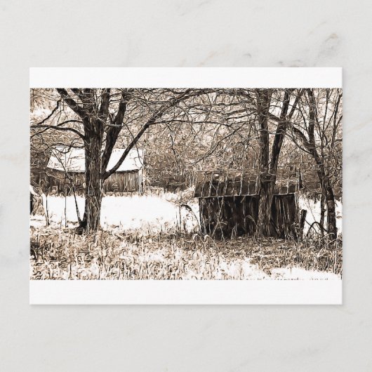 B&W Gebäude Postkarte (Vorderseite)