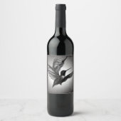 B&W gemalter Kolibri Weinetikett (Vorderseite)