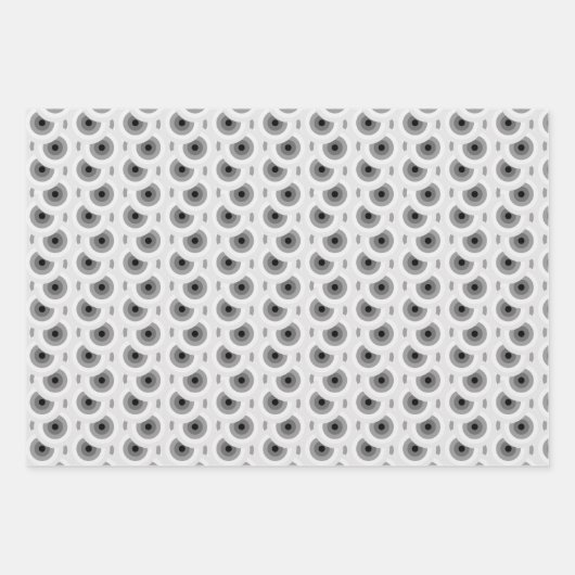 B&W Geometrisches Muster Geschenkpapier Set (Vorderseite 2)