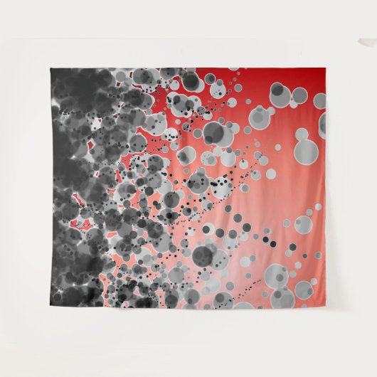 B&W Gepunktet2 Red - Tapestry Wandteppich (Vorderseite (Horizontal))