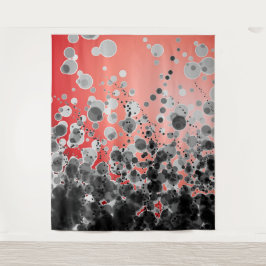 B&W Gepunktet2 Red - Tapestry Wandteppich