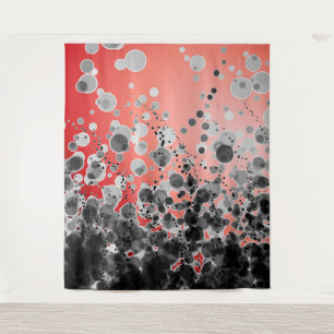 B&W Gepunktet2 Red - Tapestry Wandteppich