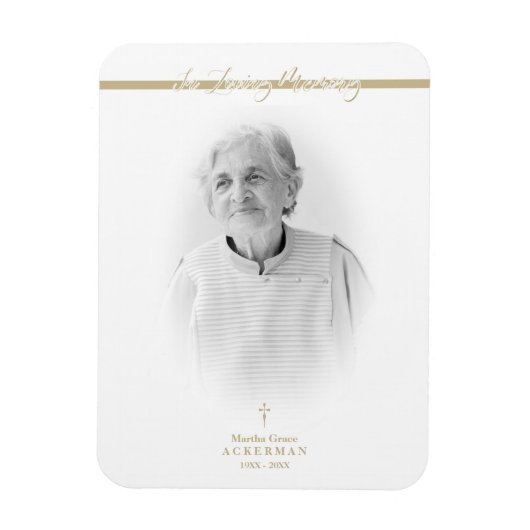 B&W Golden Foto Remembrance Service Liebe Magnet (Vertikal)