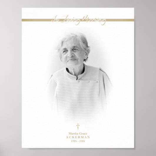 B&W Golden Foto Remembrance Service Liebe Poster (Vorne)