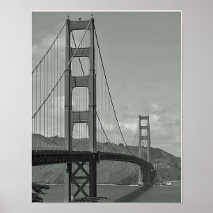 B & W - Golden Gate Bridge Poster