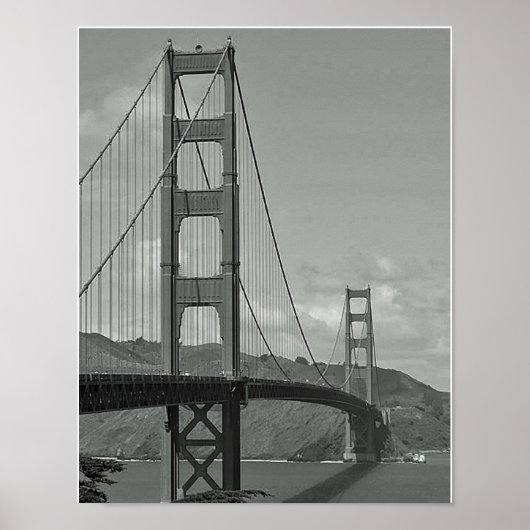 B & W - Golden Gate Bridge Poster (Vorne)