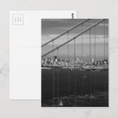 B&W Golden Gate Bridge Postkarte (Vorne/Hinten)