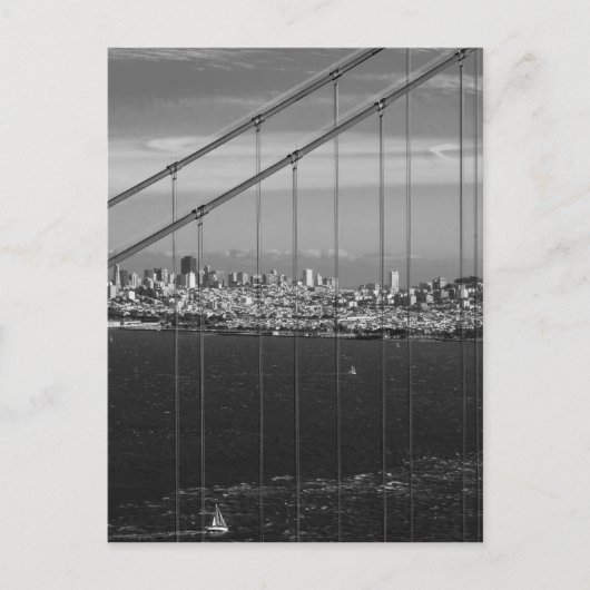 B&W Golden Gate Bridge Postkarte (Vorderseite)