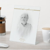 B&W Golden Photo Remembrance Service Dear Ones Sockelschild (In SItu)