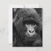 B&W Gorilla Face Invites Einladung (Vorderseite)
