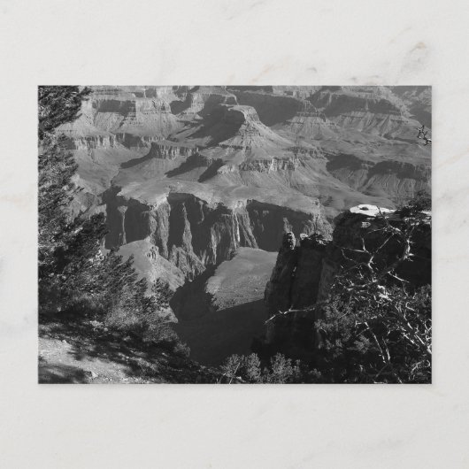 B&W Grand Canyon 4 Postkarte (Vorderseite)