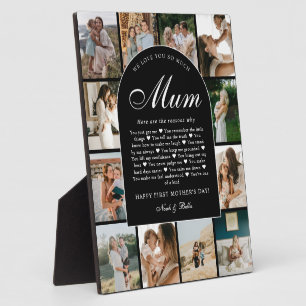 B & W Gründe, warum wir dich lieben Mama Foto-Gitt Fotoplatte
