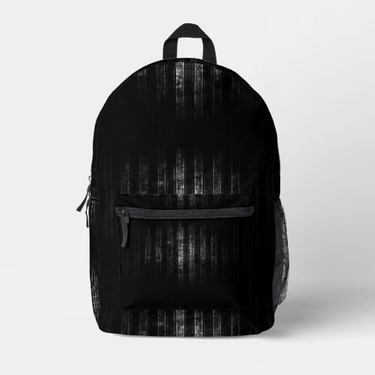 B&W Grunge Stripes Bedruckter Rucksack (Vorderseite)