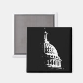 B&W Hauptstadt Gebäude Magnet (Vorderseite/Rückseite)