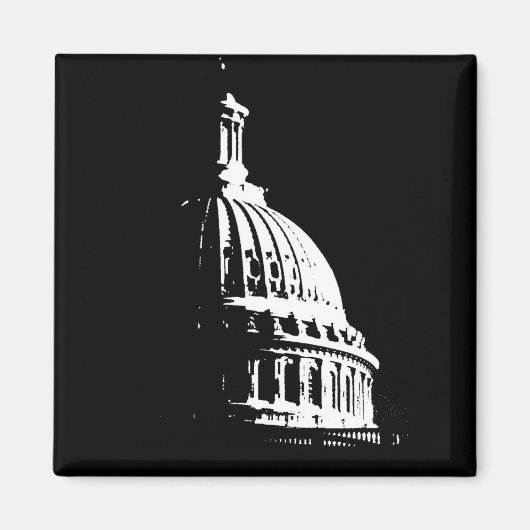 B&W Hauptstadt Gebäude Magnet (Vorne)