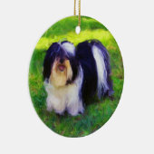 B&W Havanese auf Porzellan Keramik Ornament (Rechts)