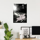 B&W Hibiskus Blume Poster (Heimbüro)