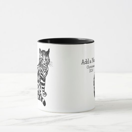 B&W Illustration & Text 2 ・ Louis Wain ・ Tasse (Zentrum)