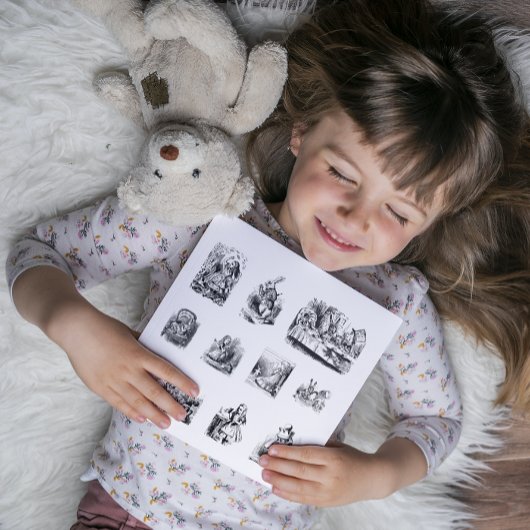 B&W Illustrationen Alice's Adventures in Wonderlan Aufkleber