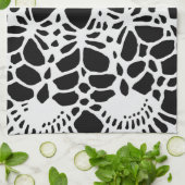 B & W Imitate Crochet Pattern Küchentuch (Gefaltet)