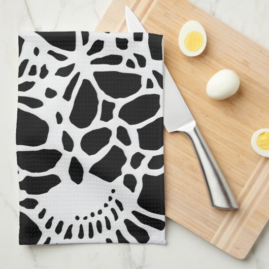 B & W Imitate Crochet Pattern Küchentuch (Viertel Falte)