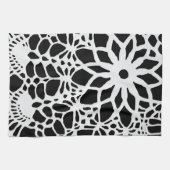 B & W Imitate Crochet Pattern Küchentuch (Horizontal)