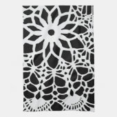 B & W Imitate Crochet Pattern Küchentuch (Vertikal)