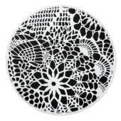 B & W Imitate Häkelmuster Keramikknauf (Vorderseite)