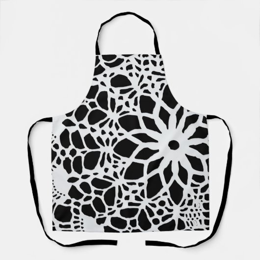 B & W Imitate Häkelmuster Schürze (Vorderseite)