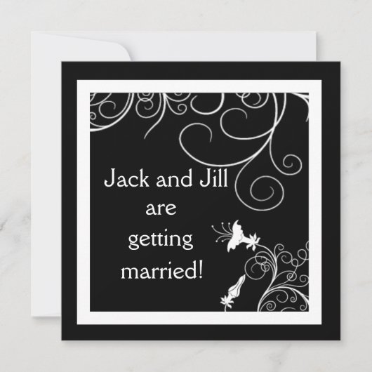 B & W Individuelle Einladungen zum Art Deco Design (Vorderseite)