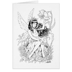 B&W junge Fee mit Blumen durch Al Rio