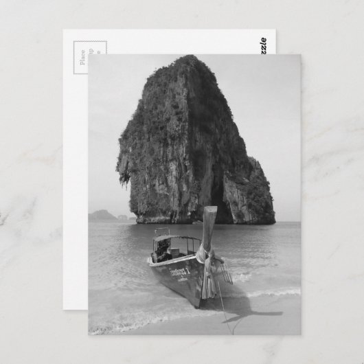 B&W Krabi Strand 3 Postkarte (Vorne/Hinten)