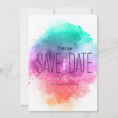 (B&W) Kreative Moderne Wasserfarbe Save the Date (Vorderseite)