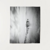 B&W lange Exposition eines Strandes in Rabac, Kroa Wandteppich (Vorderseite)