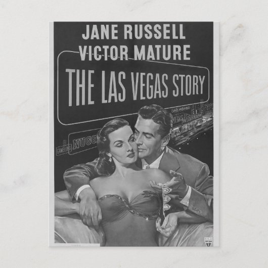 B&W Las Vegas Poster Postkarte (Vorderseite)