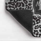 B & W Leopard Muster mit/ Custom Monogram & Name Mousepad (Ecke)
