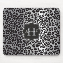 B & W Leopard Muster mit/ Custom Monogram & Name
