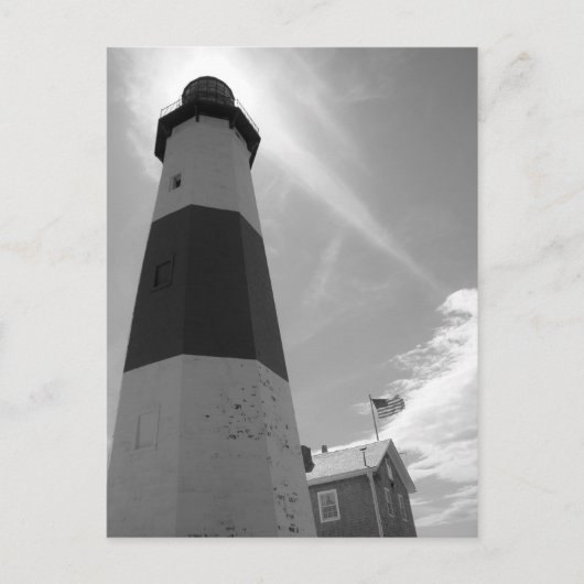 B&W - Leuchtturm von Montauk - Postkarte (Vorderseite)